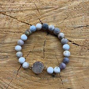 Moon || Agate Champagne Druzy Bracelet